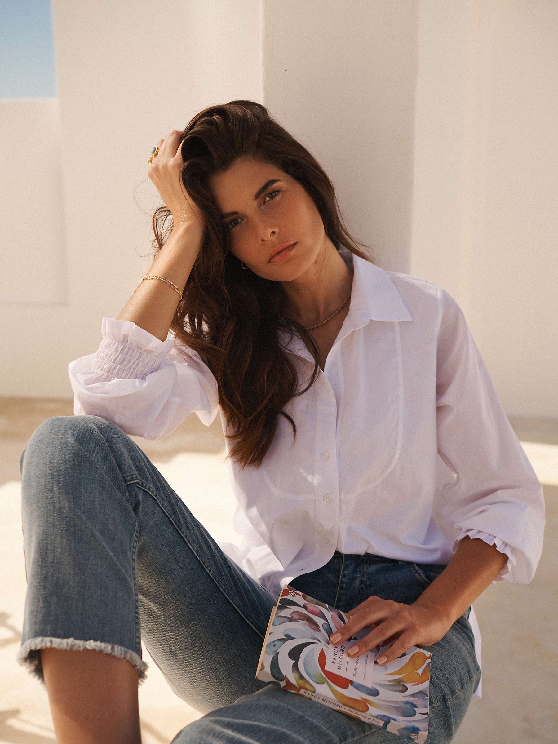 Buy NRBY Anya Cotton Shirt, White Online at johnlewis.com