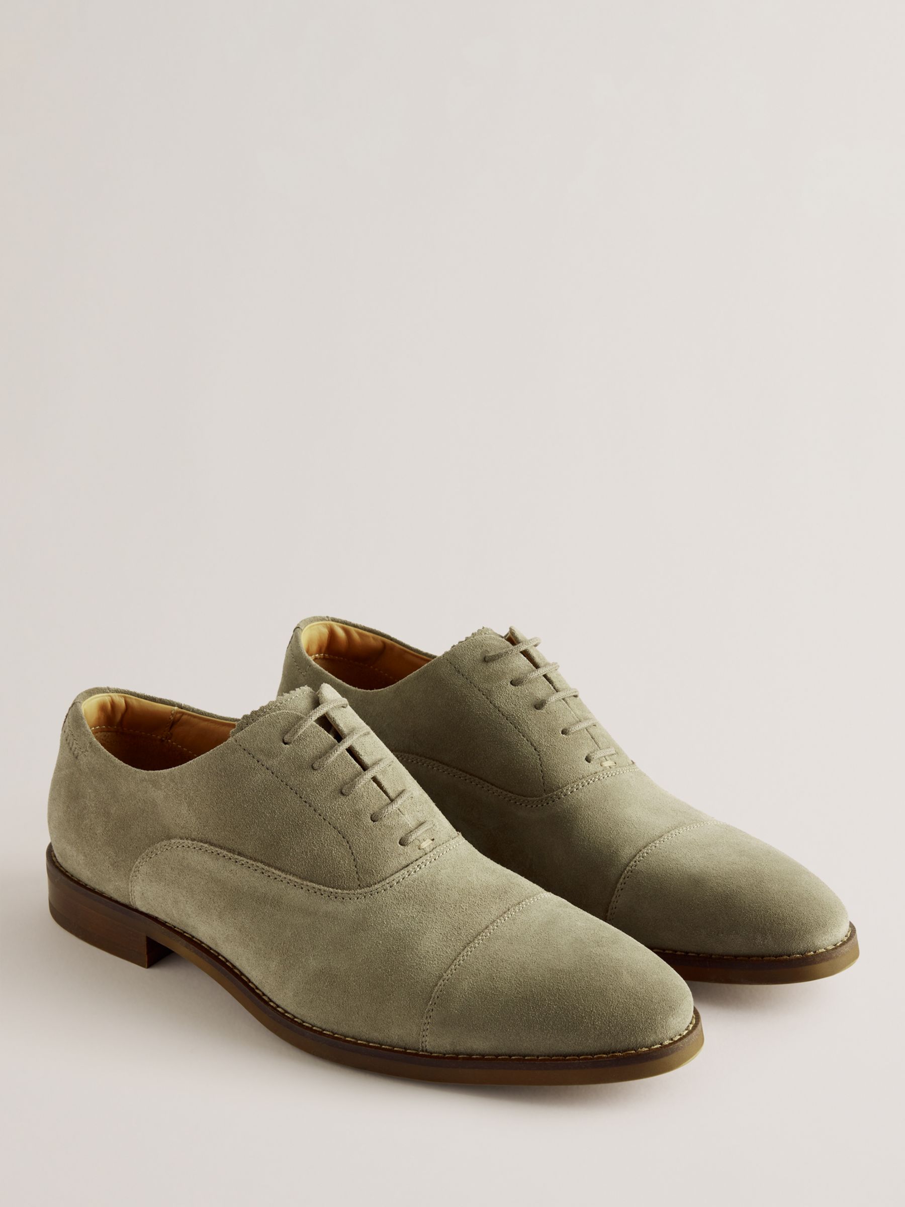 Buy Ted Baker Oxfoord Suede Oxford Shoes, Khaki Online at johnlewis.com