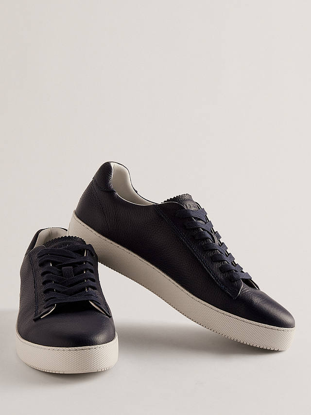 Ted Baker Leather Pebble Trainers, Blue Navy