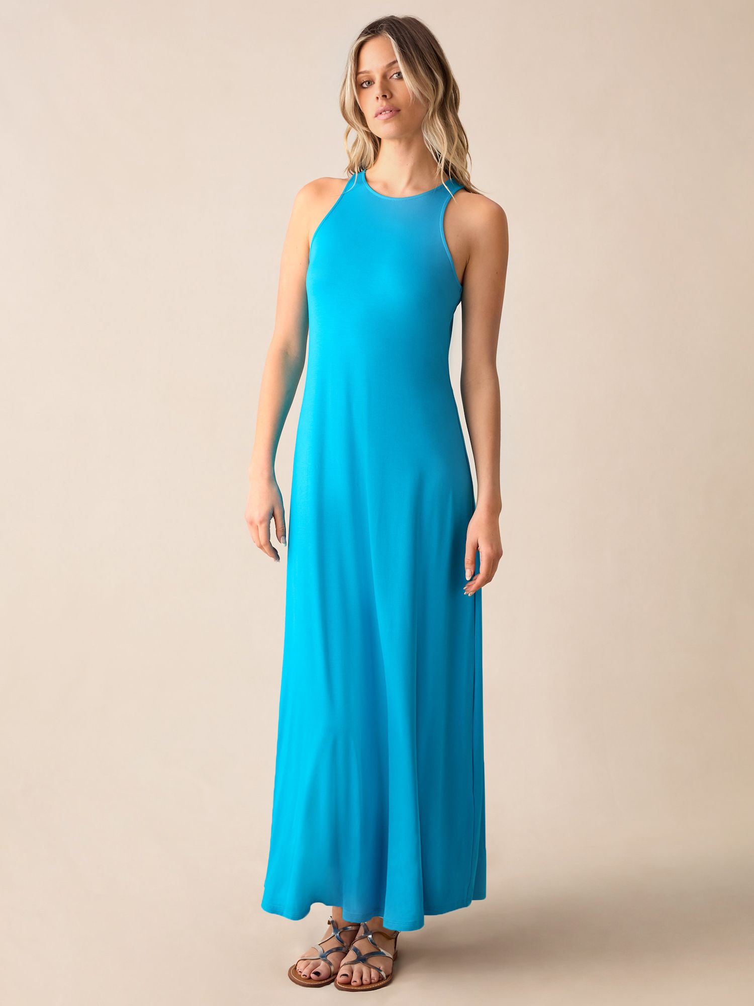 Buy Ro&Zo Jersey Racer Maxi Dress, Blue Online at johnlewis.com