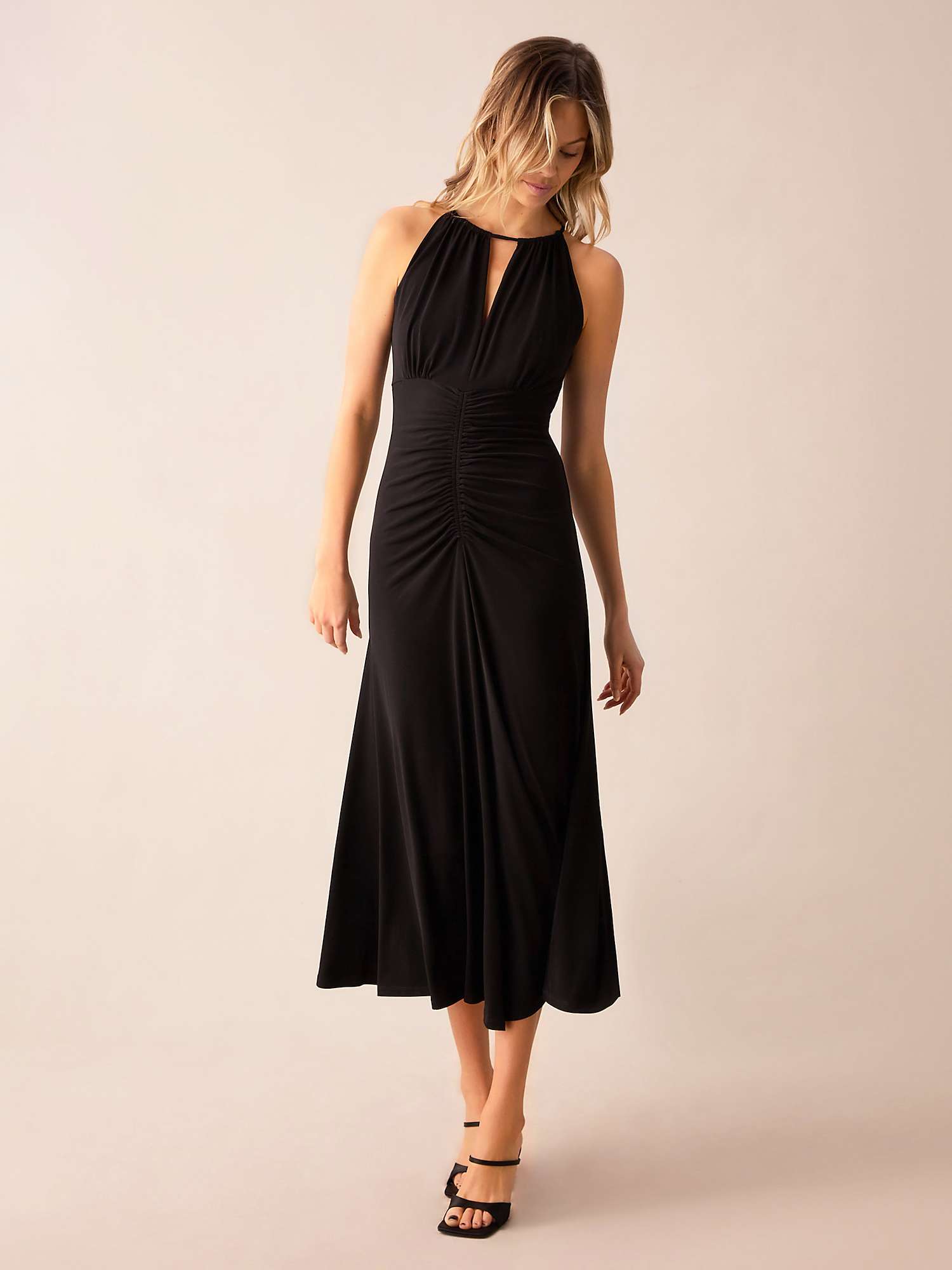 Buy Ro&Zo Jersey Halterneck Midi Dress, Black Online at johnlewis.com