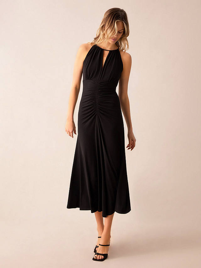 Ro&Zo Jersey Halterneck Midi Dress, Black