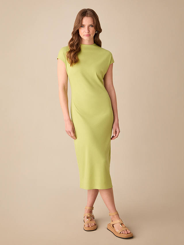 Ro&Zo Narrow Rib Knit Midi Dress, Green