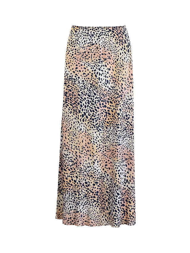 Ro&Zo Petite Leopard Print Maxi Skirt, Beige/Black
