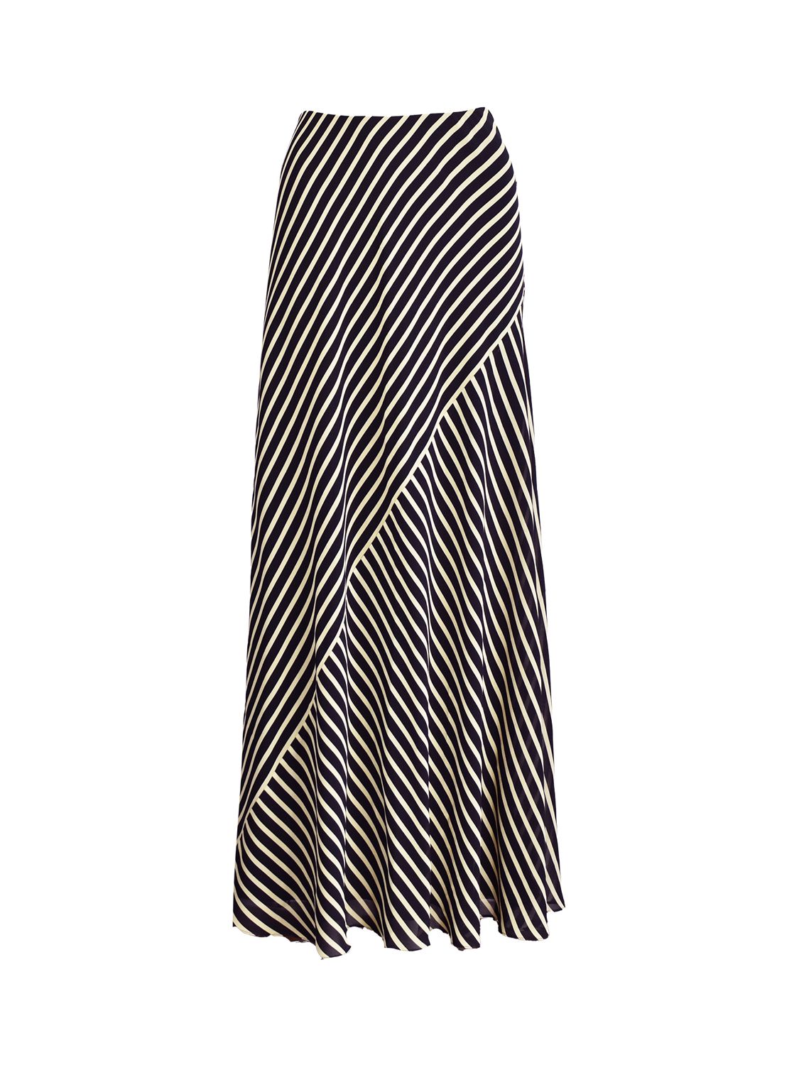Buy Ro&Zo Stone Stripe Seam Detail Maxi Skirt, Black Online at johnlewis.com