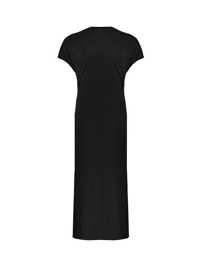 Ro&Zo Petite Narrow Rib Knit Midi Dress, Black