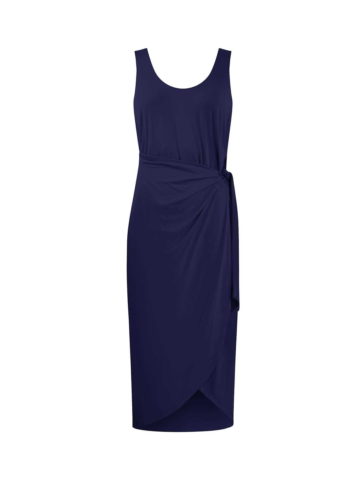 Buy Ro&Zo Petite Jersey Tie Waist Midi Dress, Navy Online at johnlewis.com