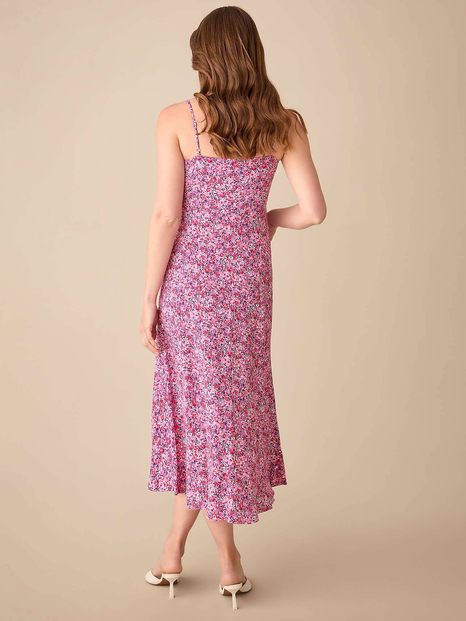 Buy Ro&Zo Petite Ditsy Print Midi Dress, Purple/Multi Online at johnlewis.com