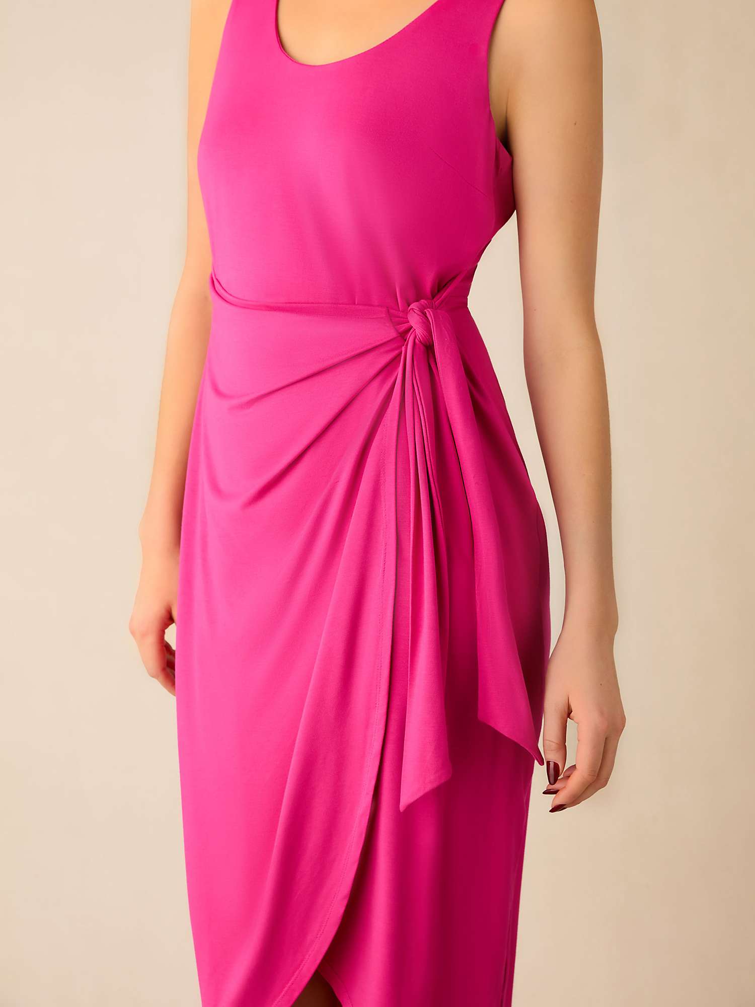 Buy Ro&Zo Jersey Tie Waist Midi Dress, Pink Online at johnlewis.com