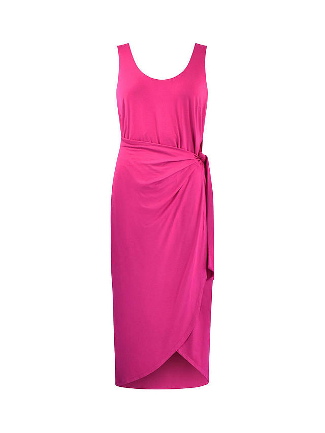 Ro&Zo Jersey Tie Waist Midi Dress, Pink