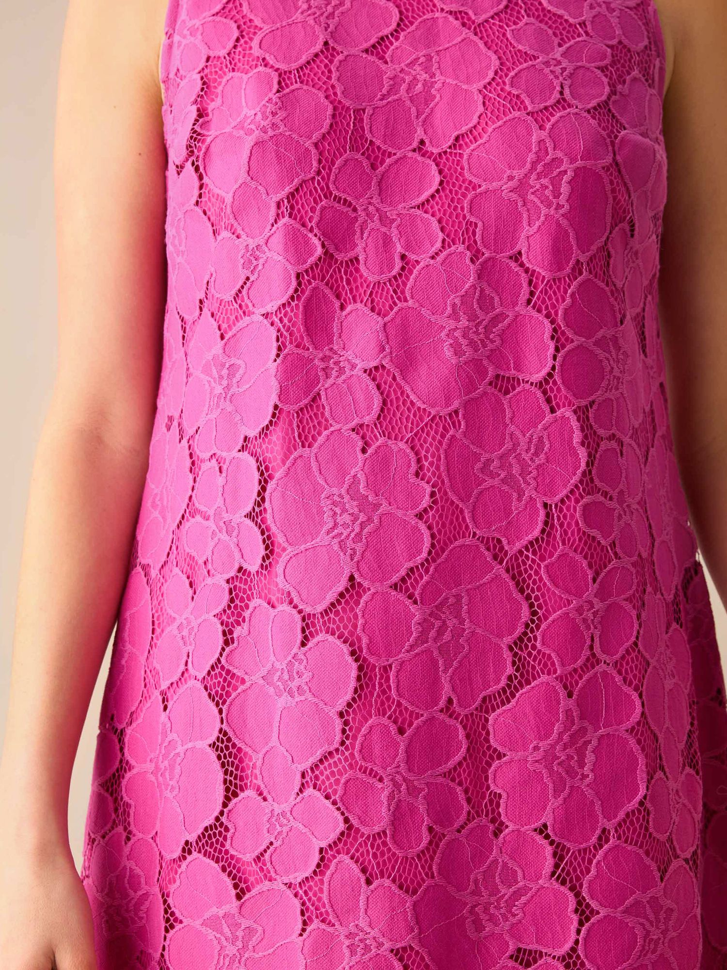 Ro&Zo Floral Lace Mini Shift Dress, Pink, 6