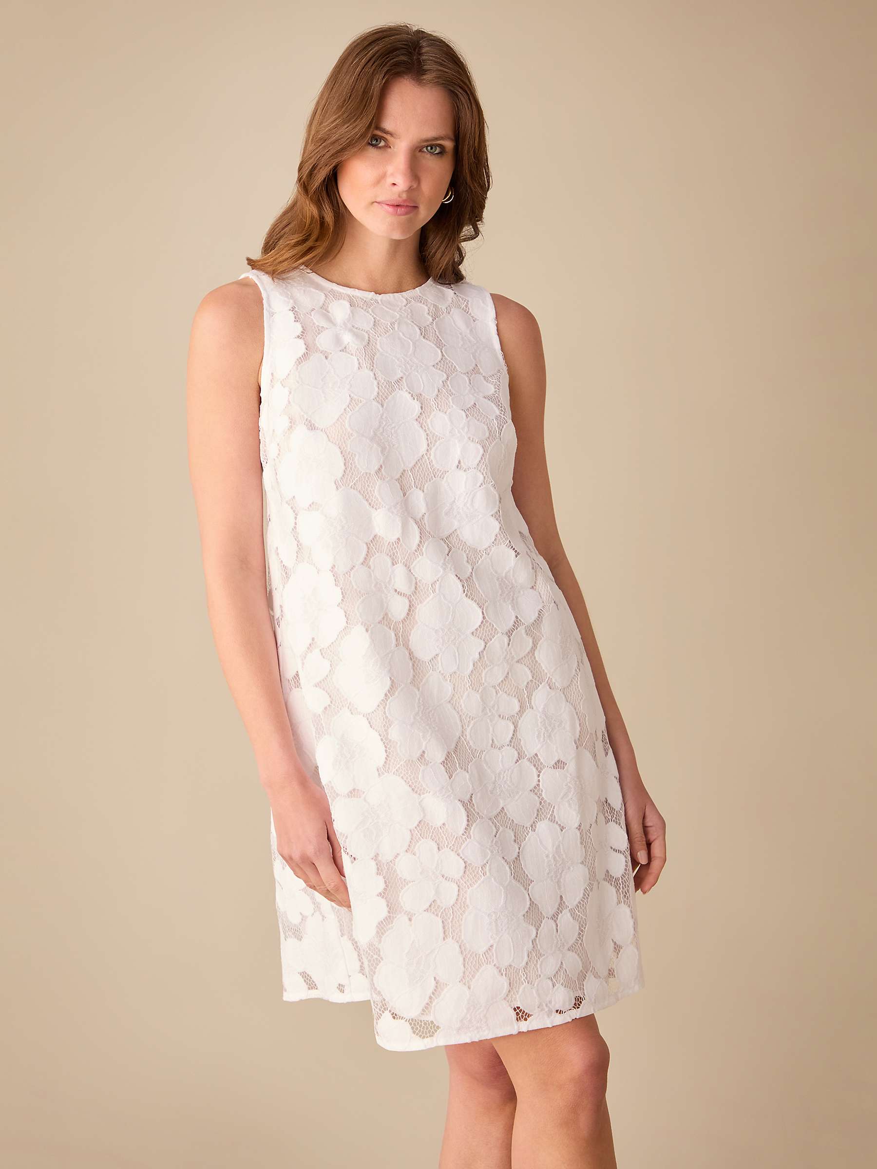 Buy Ro&Zo Petite Lace Shift Mini Dress, White Online at johnlewis.com