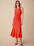 Ro&Zo Petite Halterneck Jersey Midi Dress, Coral Red