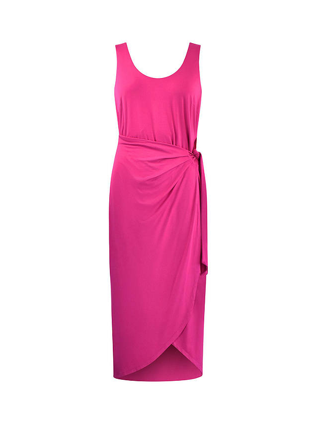 Ro&Zo Petite Jersey Tie Waist Midi Dress, Pink
