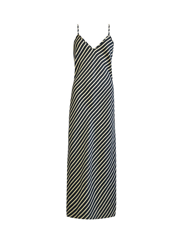 Ro&Zo Stripe Slip Maxi Dress, Black