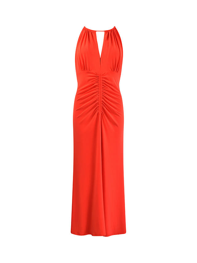 Ro&Zo Jersey Halterneck Midi Dress, Coral Red