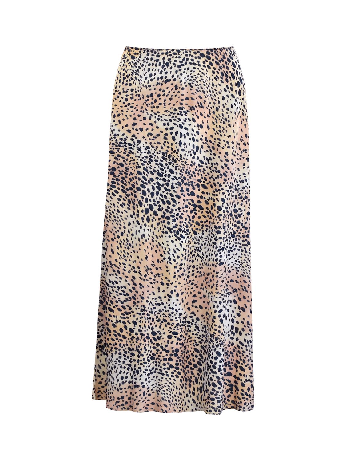 Ro&Zo Leopard Print Bias Cut Maxi Skirt, Brown, 6