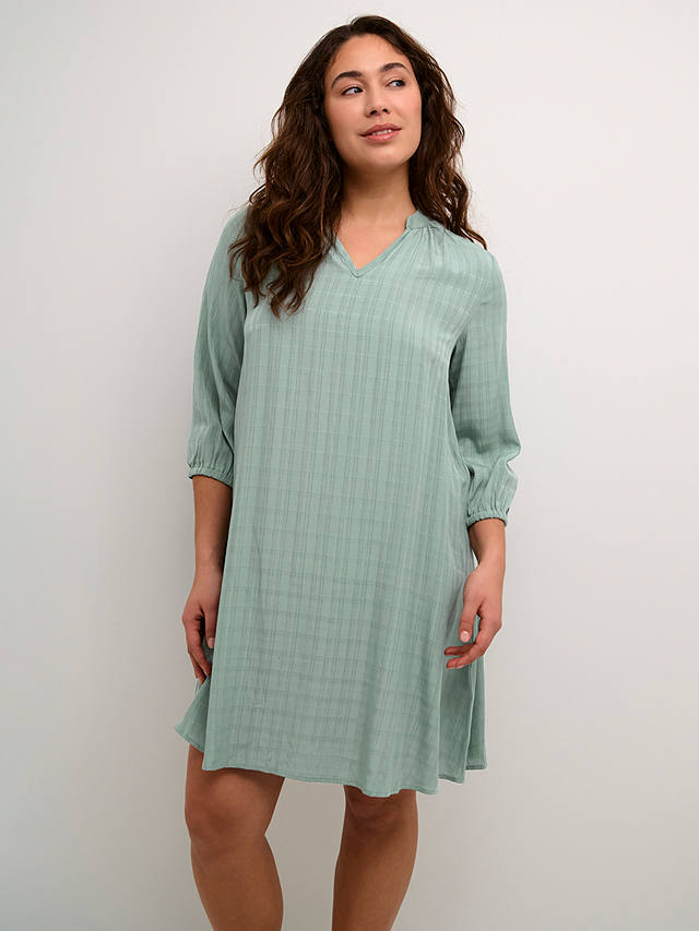 KAFFE Alice 3/4 Sleeve A-Line Fit Mini Dress, Balsam Green