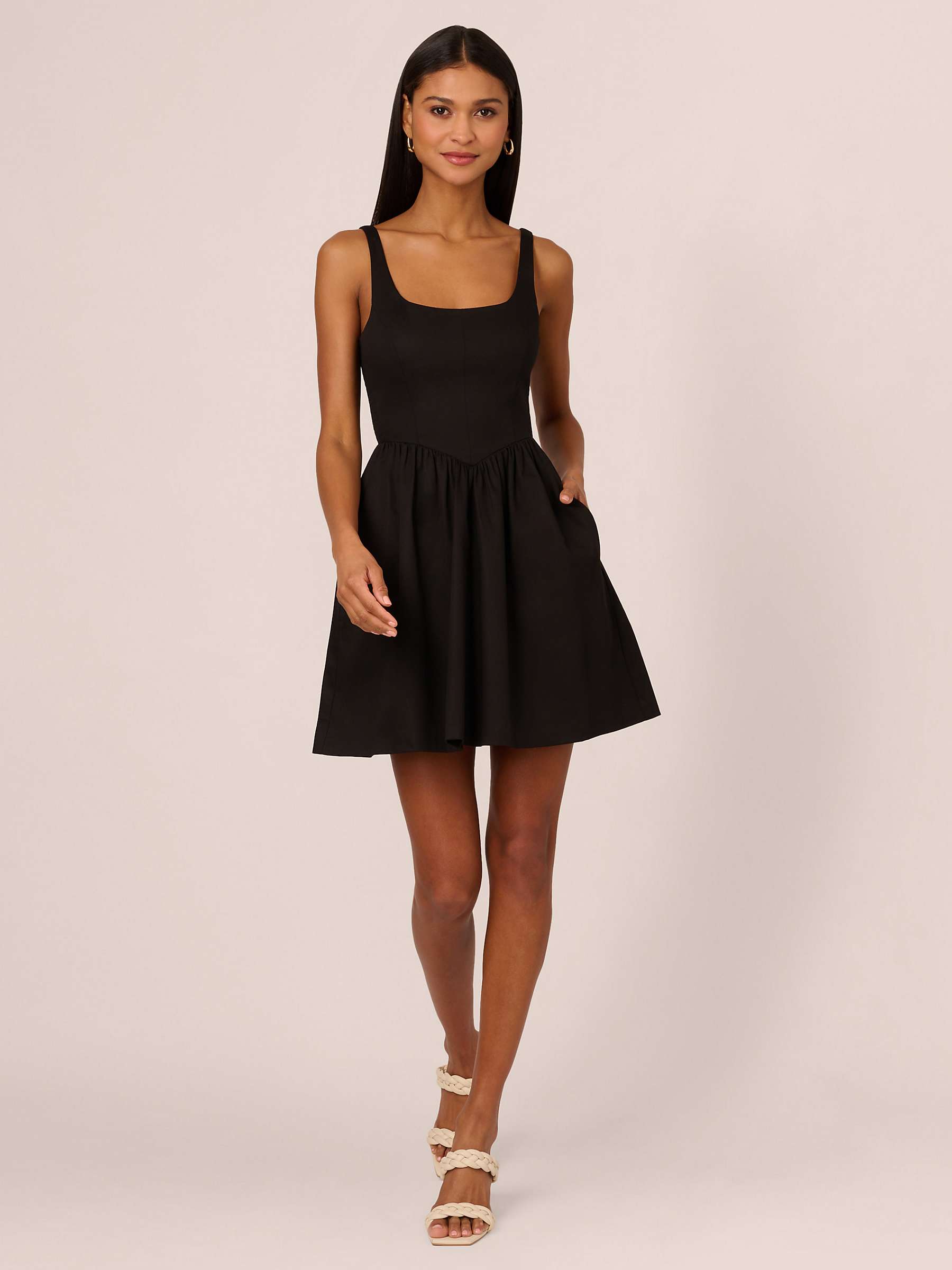 Buy Adrianna by Adrianna Papell Stretch Skater Mini Dress, Black Online at johnlewis.com