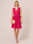 Adrianna Papell Pleated Sleeveless Dress, Hot Pink
