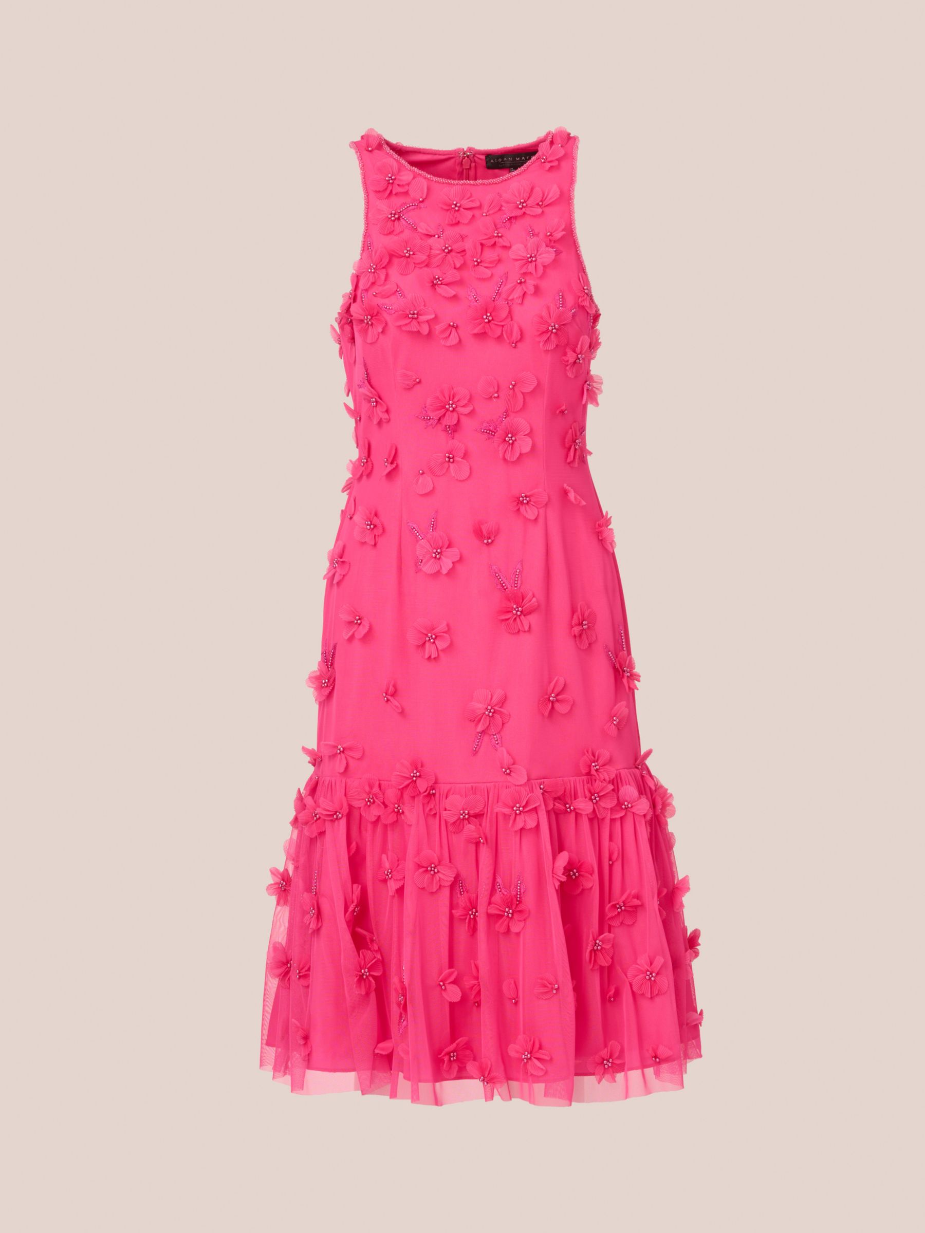 Aidan Mattox by Adrianna Papell Embellishment Cocktail Dress, Electric Pink, 6