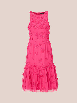 Aidan Mattox by Adrianna Papell Embellishment Cocktail Dress, Electric Pink