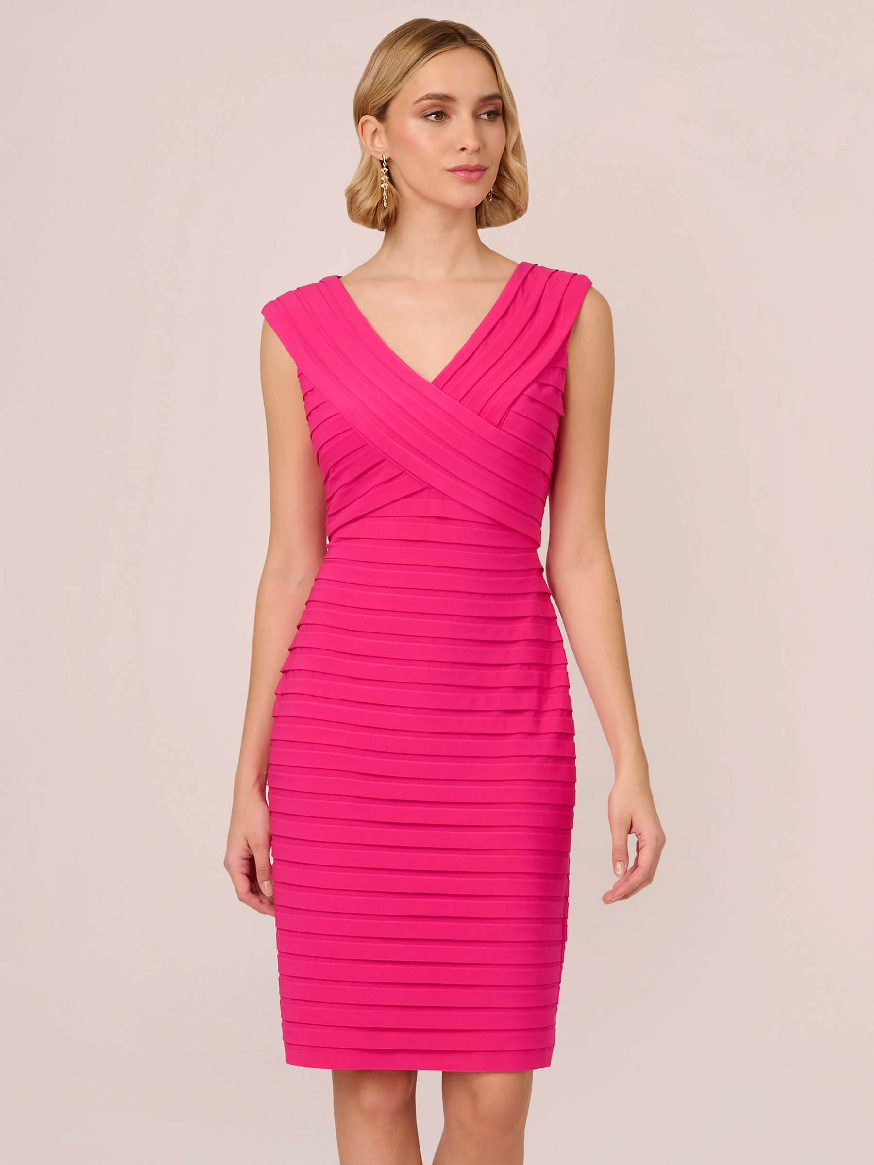 Buy Adrianna Papell Banded Jersey Dress, Electric Pink Online at johnlewis.com