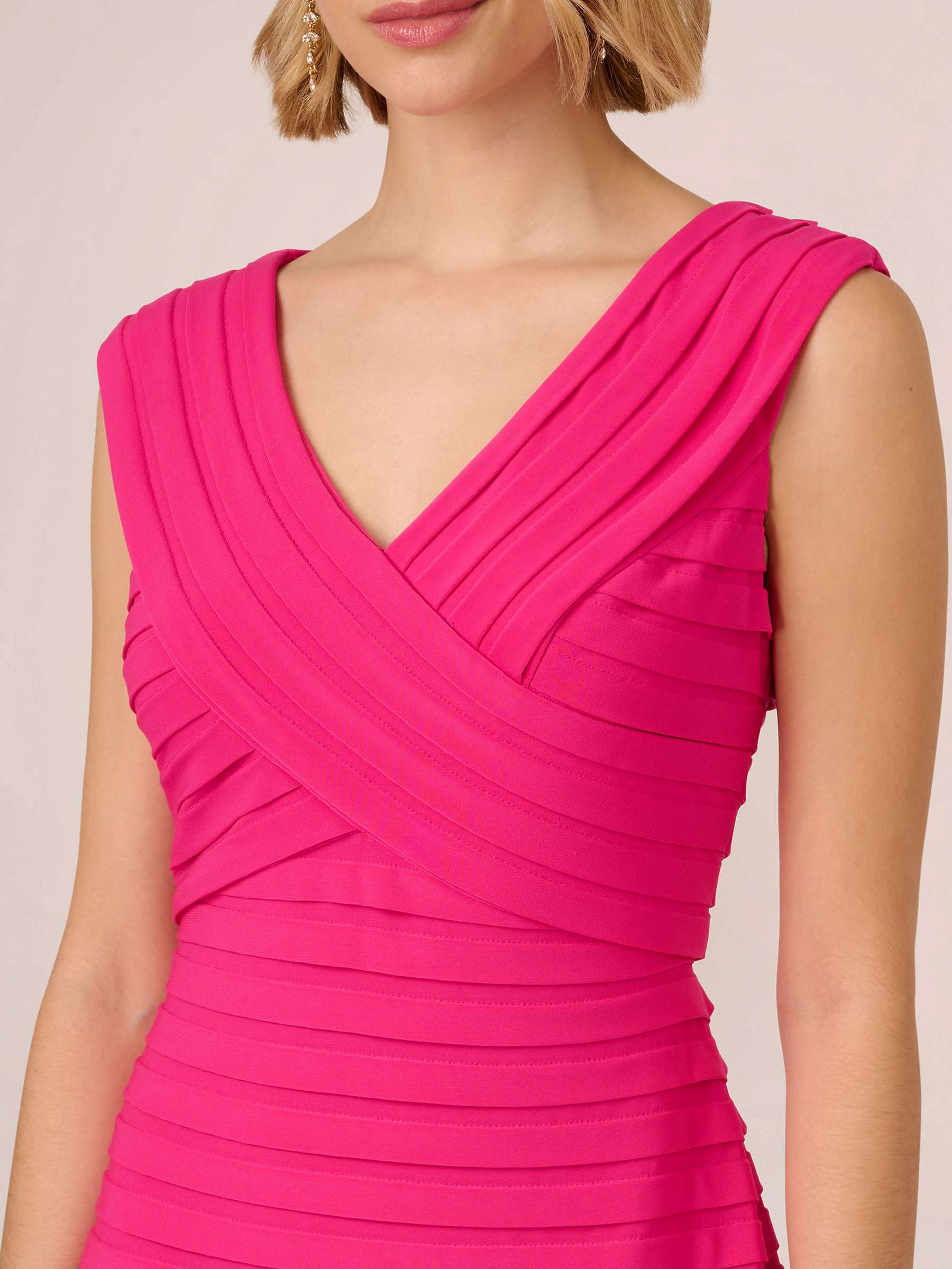 Buy Adrianna Papell Banded Jersey Dress, Electric Pink Online at johnlewis.com