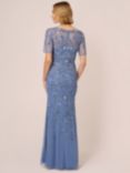 Adrianna Papell Beaded Mesh Maxi Dress, French Blue