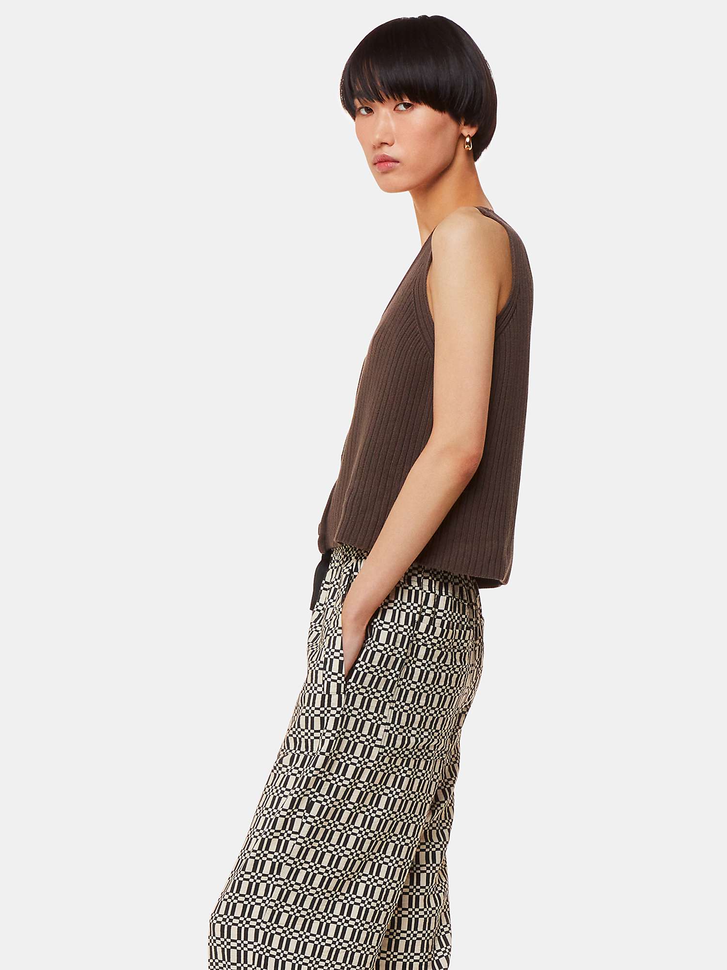 Buy Whistles Link Check Print Trousers, Black/Multi Online at johnlewis.com