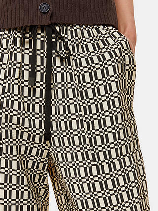 Whistles Link Check Print Trousers, Black/Multi