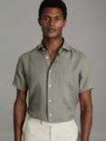 Reiss Holiday Linen Regular Fit Shirt, Pistachio