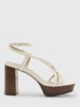 AllSaints Bella Leather Platform Sandals, Parchment White