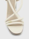 AllSaints Bella Leather Platform Sandals, Parchment White