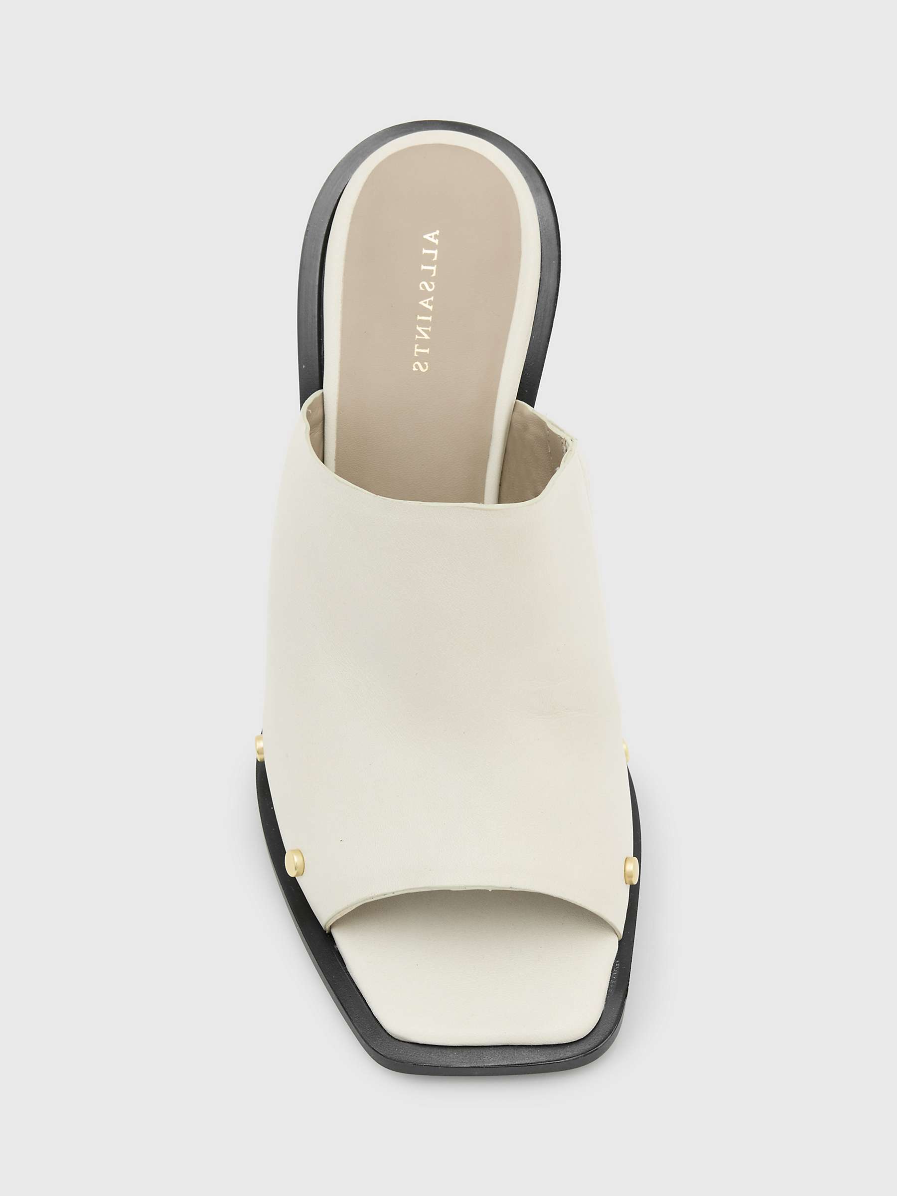 Buy AllSaints Kelly Leather Mules, Parchment White Online at johnlewis.com