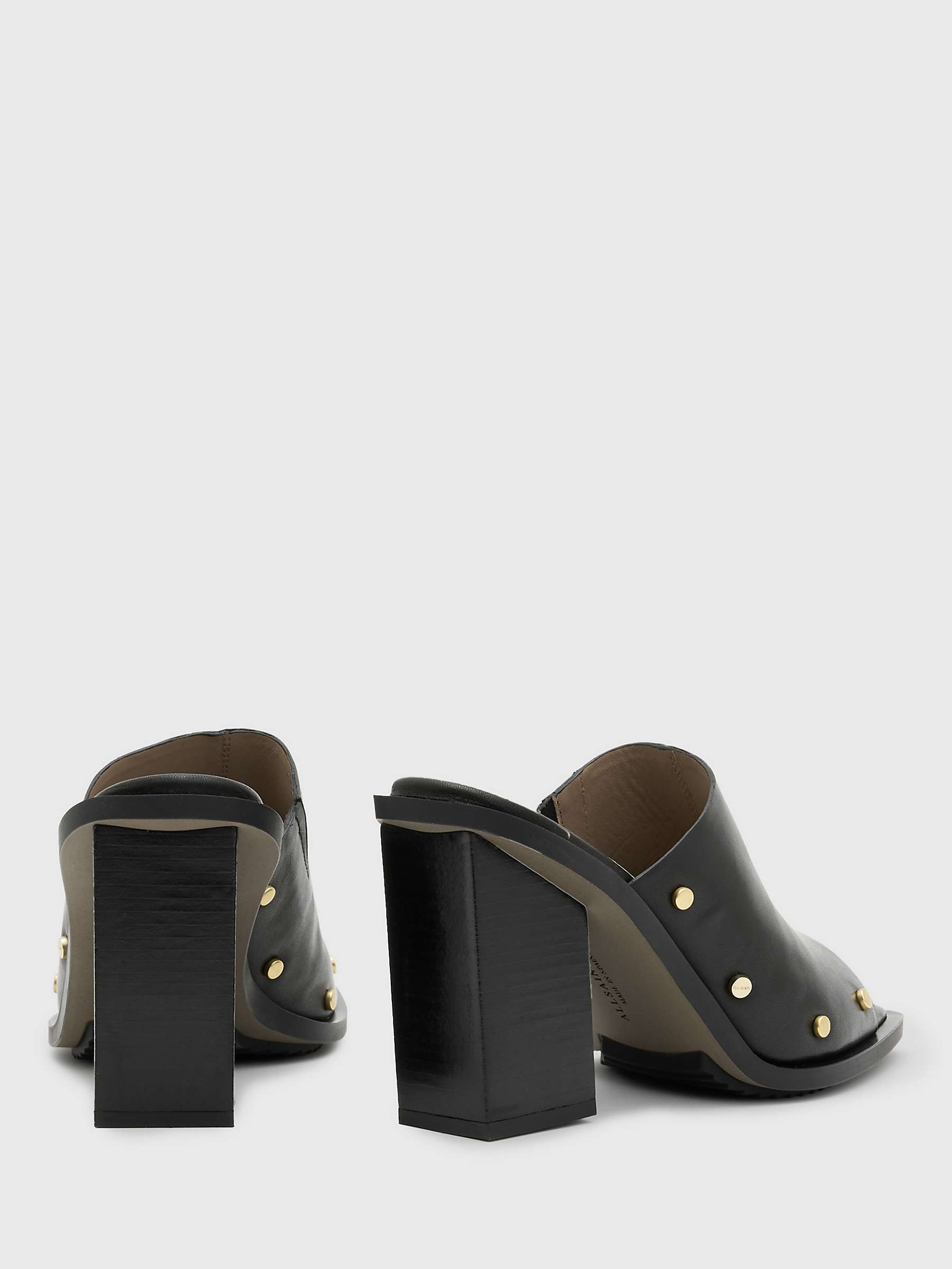 Buy AllSaints Kelly Leather Mules, Black Online at johnlewis.com