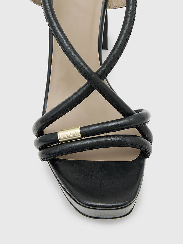 AllSaints Bella Leather Platform Sandals, Black