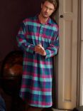 British Boxers Montrose Brushed Cotton Nightshirt, Blue/Multi