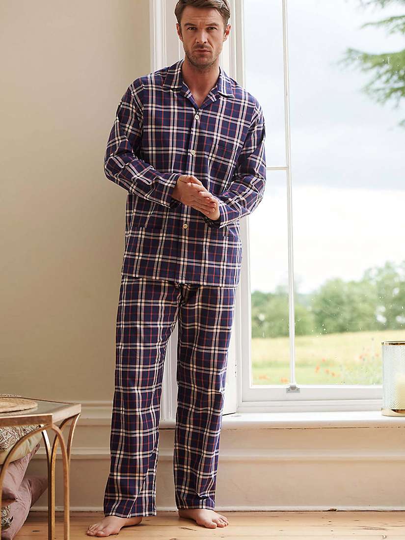 British Boxers Chester Crisp Cotton Check Pyjamas, Multi at John Lewis ...