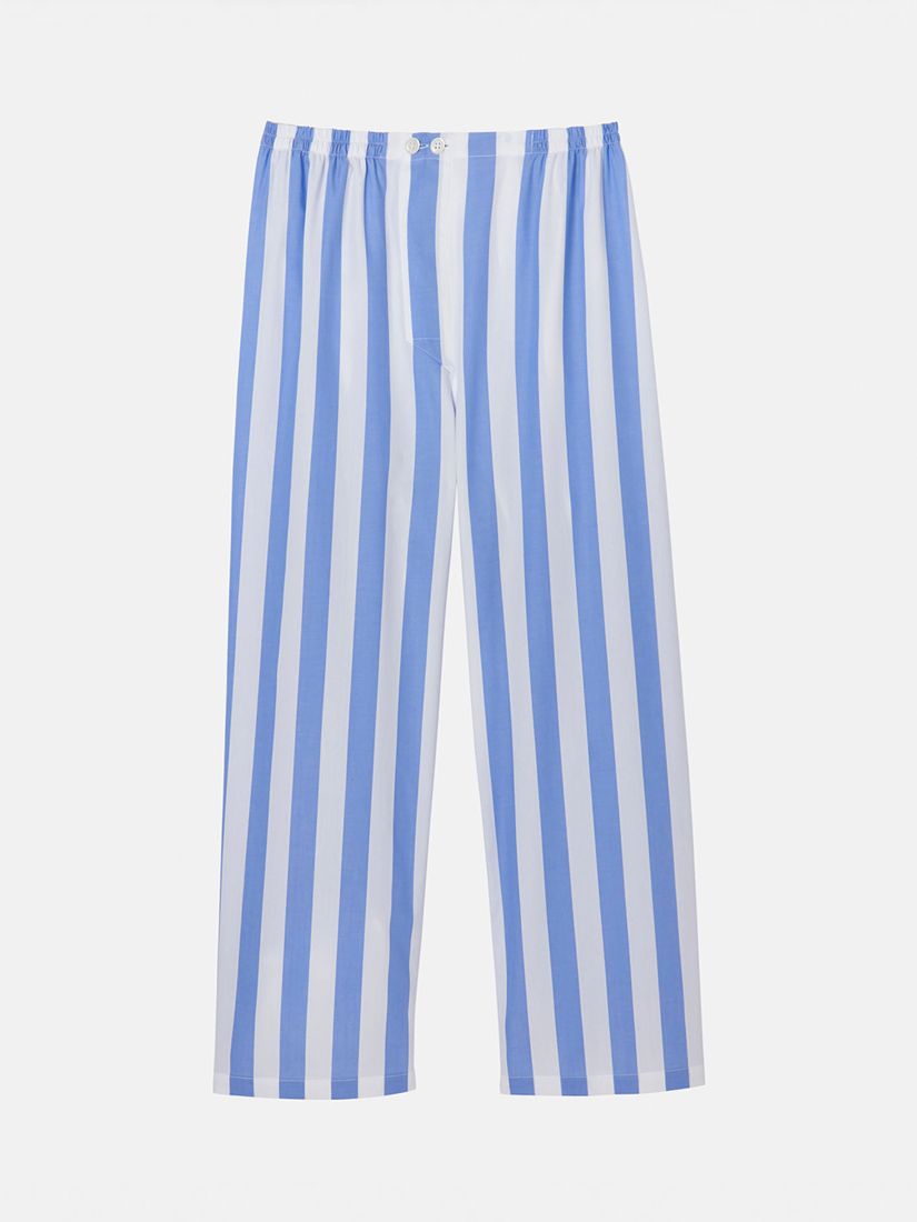 British Boxers Crisp Cotton Striped Pyjamas, Boat Blue/White, S