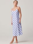 British Boxers Crisp Cotton Striped Strappy Nightdress, Boat Blue/White