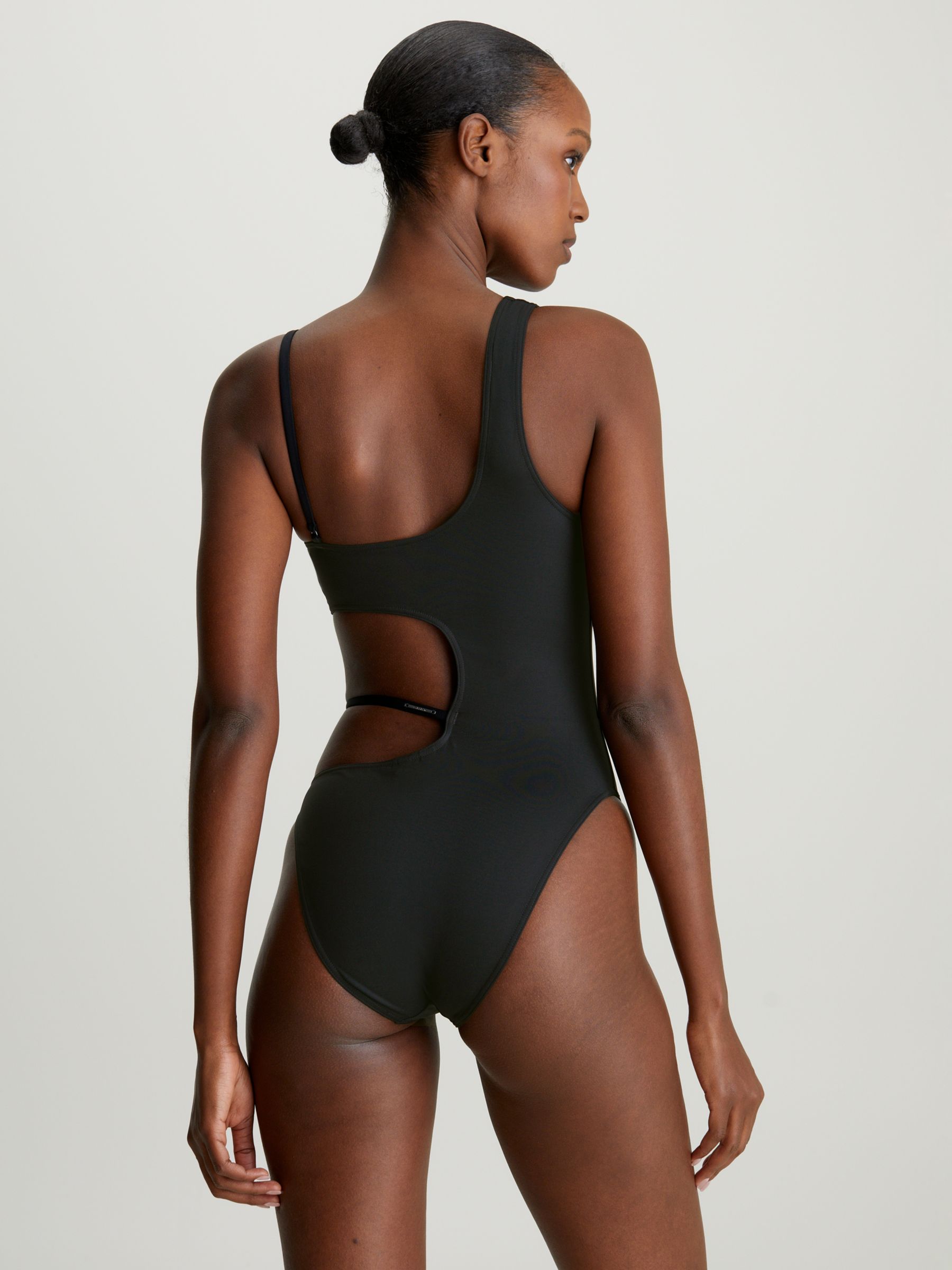 Calvin Klein Cut Out Swimsuit, Black, L