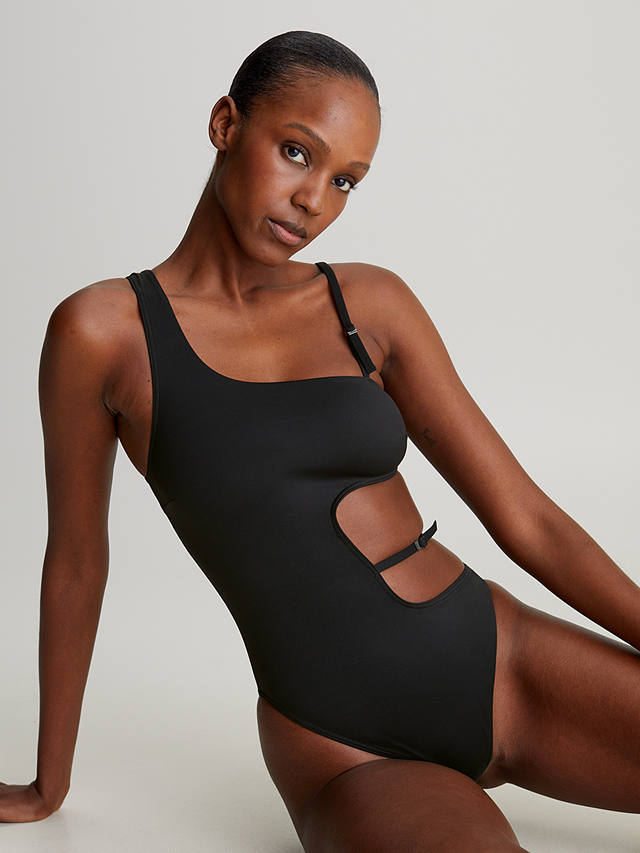 Calvin Klein Cut Out Swimsuit, Black