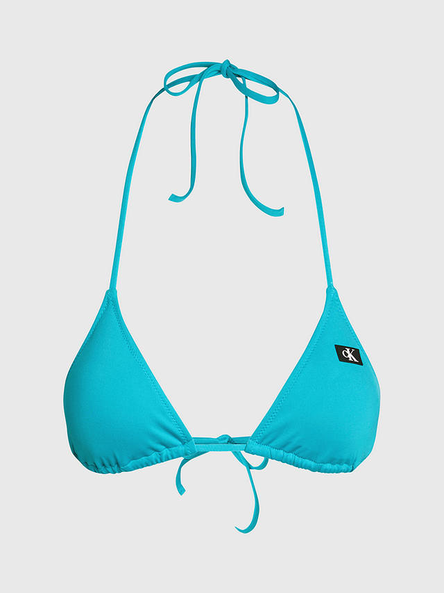 Calvin Klein Triangle String Bikini Top, Blue Ocean
