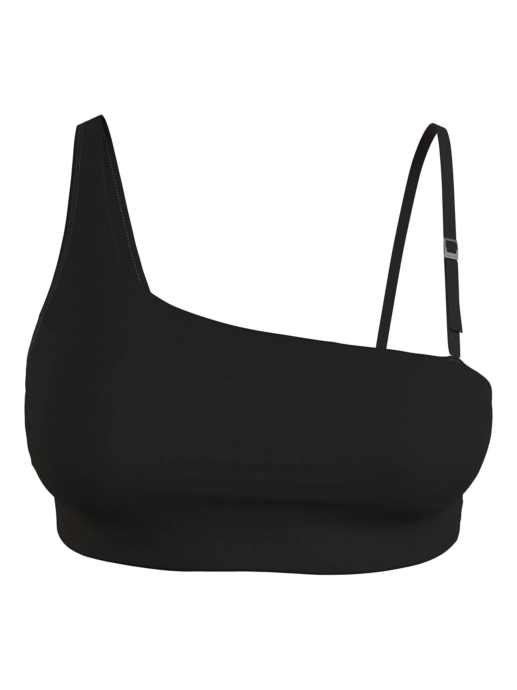Buy Calvin Klein One Shoulder Bralette Bikini Top, Black Online at johnlewis.com