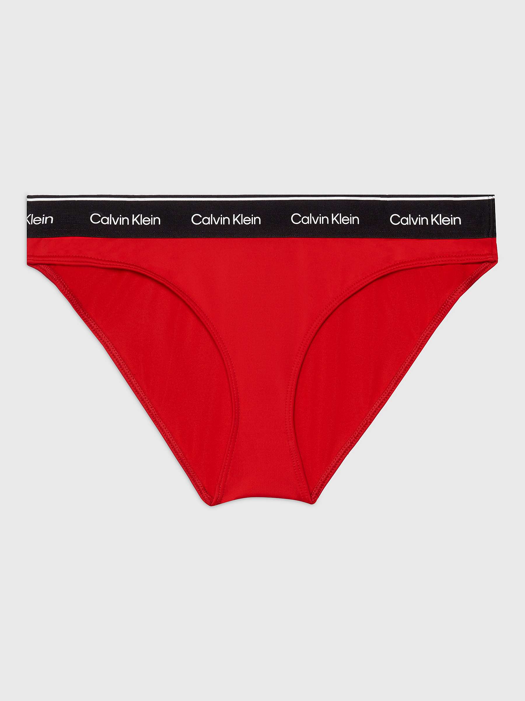 Buy Calvin Klein Logo Waist Bikini Bottoms, Cajun Red Online at johnlewis.com