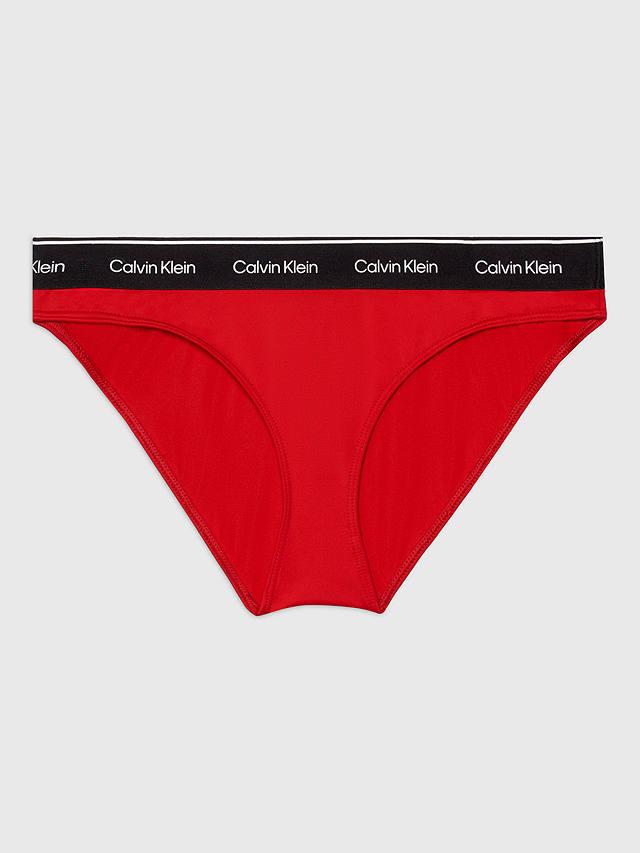 Calvin Klein Logo Waist Bikini Bottoms, Cajun Red