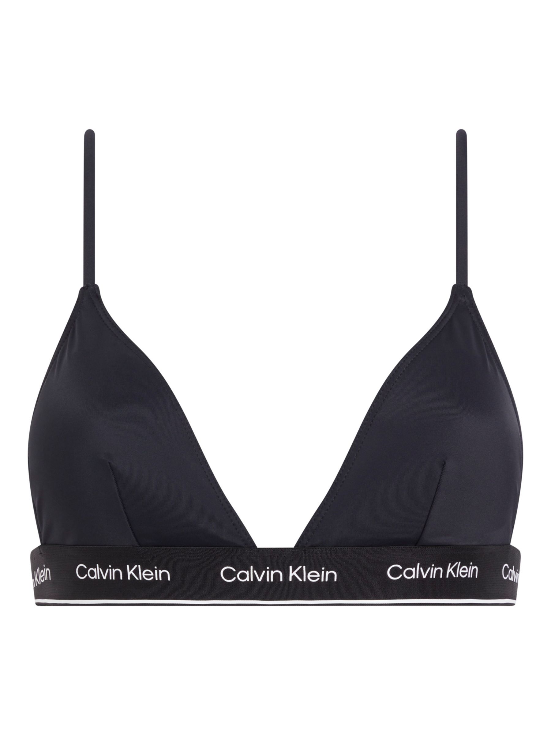 Calvin Klein Logo Triangle Swim Top, Black, L