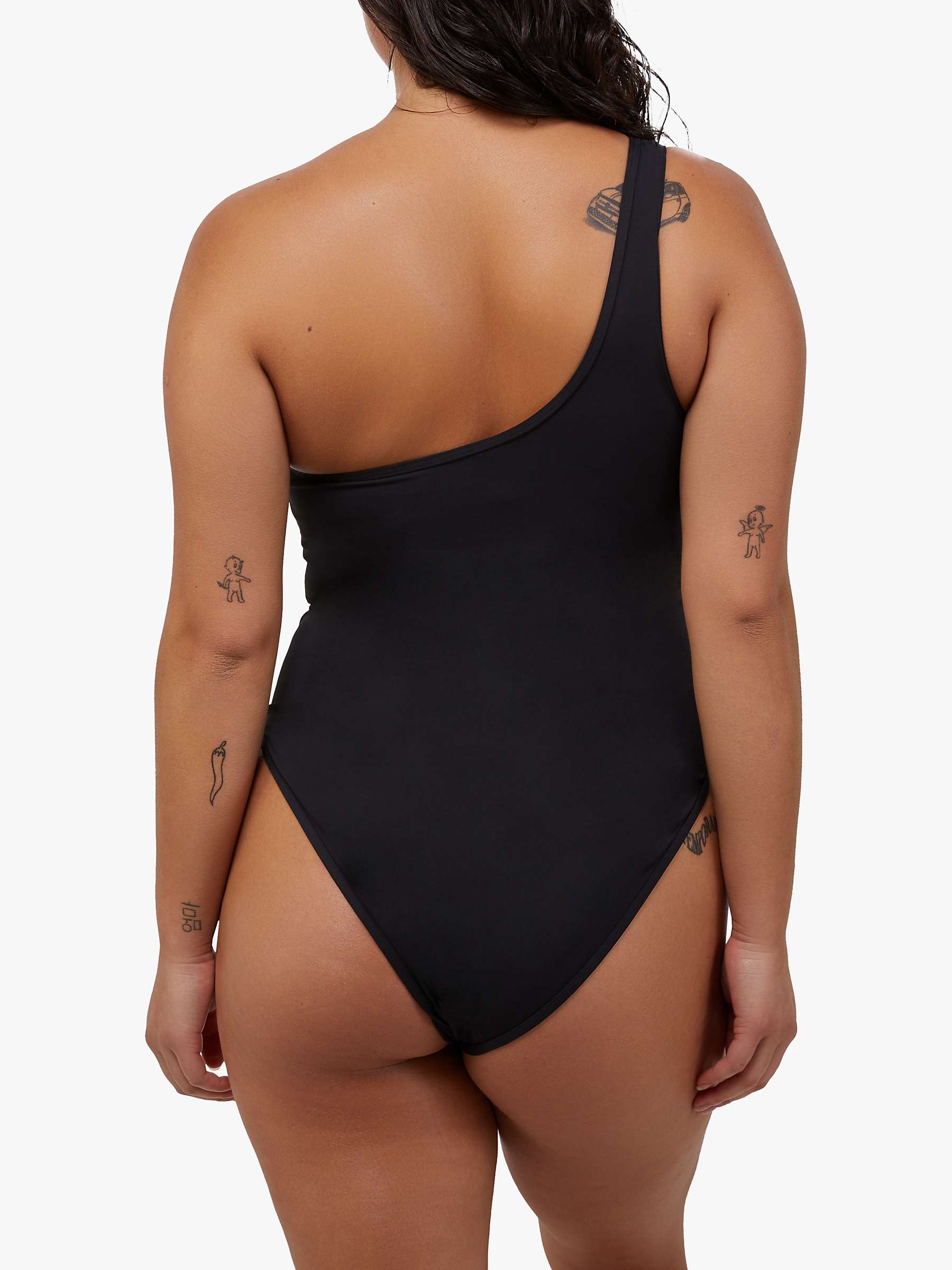 Buy Wolf & Whistle Eloise Fuller Bust Asymmetric Mesh Panel Swimsuit, Black Online at johnlewis.com