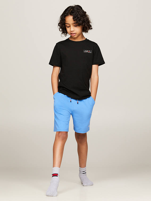 Tommy Hilfiger Kids' Logo Pyjama Tops, Pack Of 2, Black/White